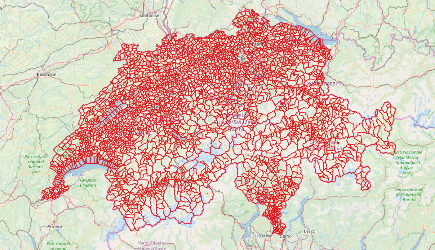 PLZ-Karte Schweiz als Vektordatei